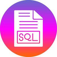 Sql Glyph Gradient Circle Icon Design vector