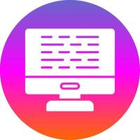 Computer Glyph Gradient Circle Icon Design vector