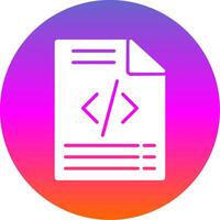 Coding Glyph Gradient Circle Icon Design vector
