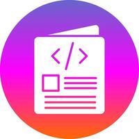 Script Glyph Gradient Circle Icon Design vector