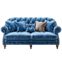 azul sofá em transparente fundo png