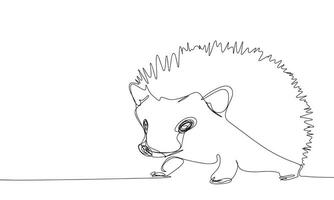 Hedgehog one line continuous. Line art Hedgehog. Hand drawn art. vector