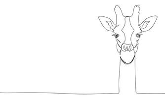 jirafa uno línea continuo. línea Arte jirafa. mano dibujado Arte. vector
