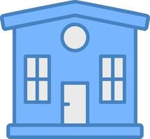 House Line Filled Blue Icon vector