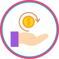 Return Of Investment Flat Circle Icon vector