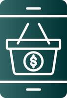 Mobile Shopping Glyph Gradient Icon vector