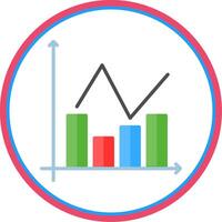 Bar Chart Flat Circle Icon vector