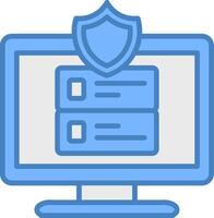 Data Protection Line Filled Blue Icon vector