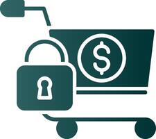 Secure OnGlyph Gradient Shopping Glyph Gradient Icon vector