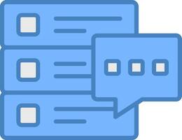 Database Message Line Filled Blue Icon vector