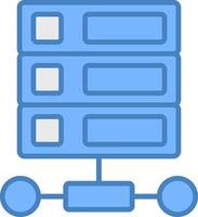 Database Line Filled Blue Icon vector