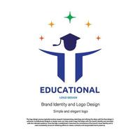 Teaching, education, and study logo design for graphic designer or web developer vector