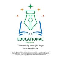 Teaching, education, and study logo design for graphic designer or web developer vector