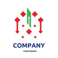 inversión y comercio logo diseño para gráfico diseñador o web desarrollador vector