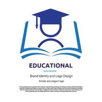 Teaching, education, and study logo design for graphic designer or web developer vector