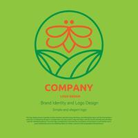 jardín y granja logo diseño para marca empresa y identidad vector