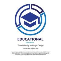 Teaching, education, and study logo design for graphic designer or web developer vector