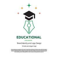 Teaching, education, and study logo design for graphic designer or web developer vector