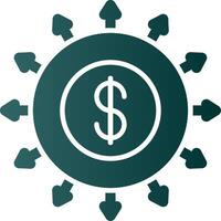 Budget Spending Glyph Gradient Icon vector