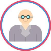 Professor Flat Circle Icon vector