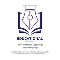 Teaching, education, and study logo design for graphic designer or web developer vector