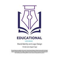 Teaching, education, and study logo design for graphic designer or web developer vector