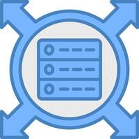 Data Driven Line Filled Blue Icon vector
