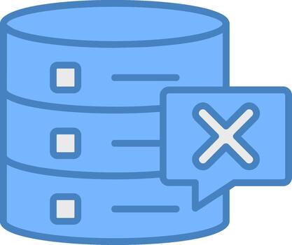 Delete Database Line Filled Blue Icon vector
