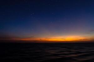 Twilight sky at the lake photo