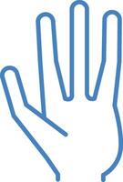 extraterrestre mano línea lleno azul icono vector