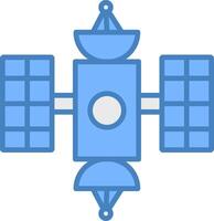 Hubble Space Telescope Line Filled Blue Icon vector