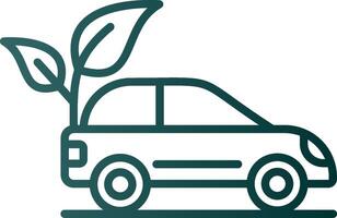 Eco Car Line Gradient Icon vector