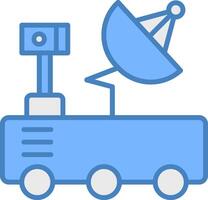 Mars Rover Line Filled Blue Icon vector