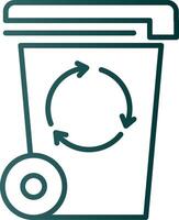 Trash Bin Line Gradient Icon vector