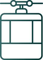 Cable Car Line Gradient Icon vector