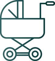 Baby Stroller Line Gradient Icon vector