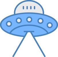 Ufo Line Filled Blue Icon vector