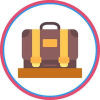 Suitcase Flat Circle Icon vector