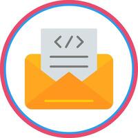 Envelope Flat Circle Icon vector