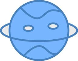 Planet Line Filled Blue Icon vector