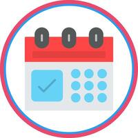 Calendar Flat Circle Icon vector