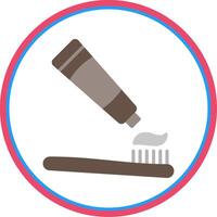 Tooth Brush Flat Circle Icon vector