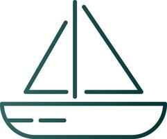 Sailing Boat Line Gradient Icon vector