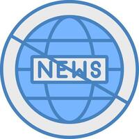 Fake News Line Filled Blue Icon vector