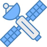 Satelite Line Filled Blue Icon vector