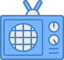 Radio Line Filled Blue Icon vector