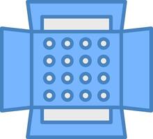 Soft Box Line Filled Blue Icon vector