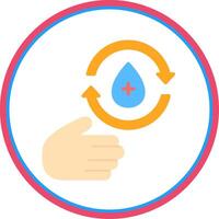 Hand Wash Flat Circle Icon vector