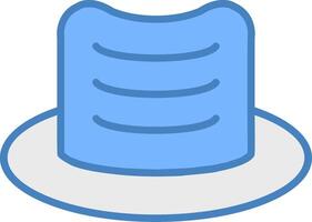 Hat Line Filled Blue Icon vector