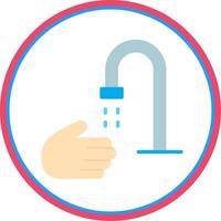 Hand Wash Flat Circle Icon vector